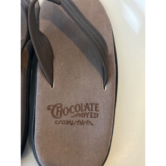 Island Pro Men’s Leather Thong Slides Brown size 9 main image 4